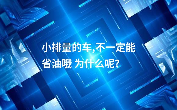 小排量的车,不一定能省油哦 为什么呢？